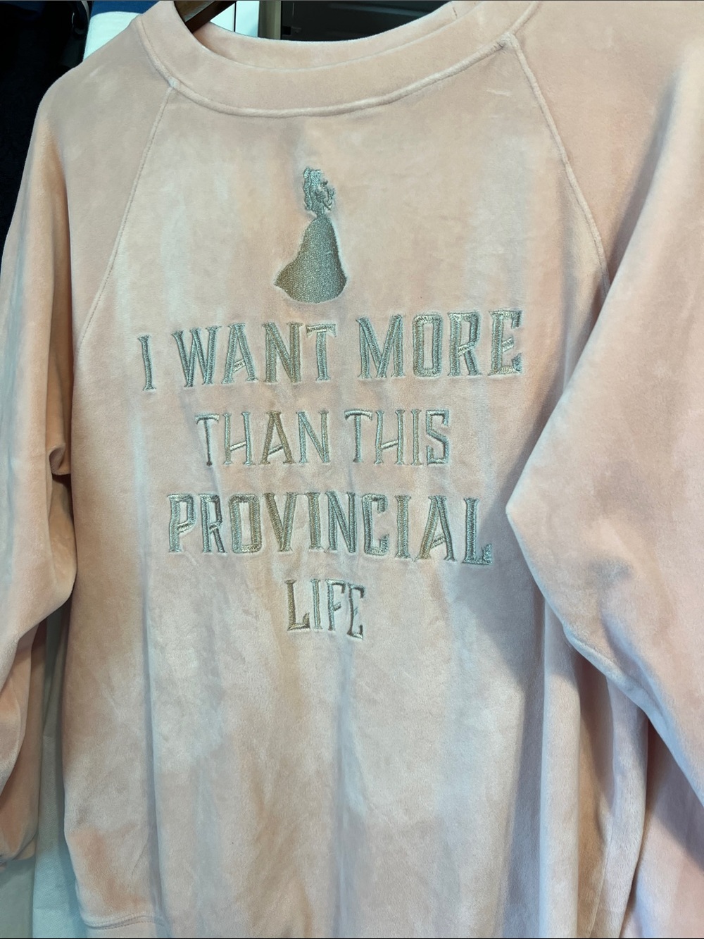 Women’s Pink Velvet Sweatshirt - Beauty and the Beast